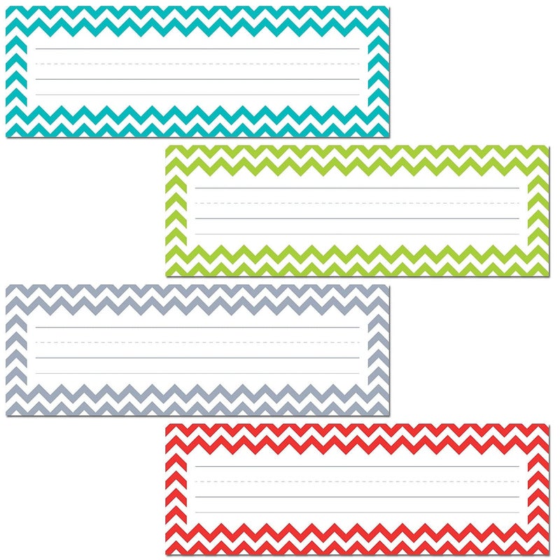 Creative Teaching Press Chevron Solids Name Plates, CTP Classroom Decoration, 36 Pieces (Creative Teaching Press 4517) - Image 1
